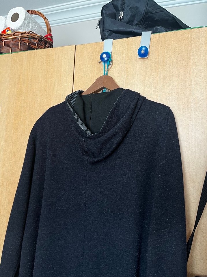 Düğmeli Uzun Gri Kadın Kaban - Görsel 4