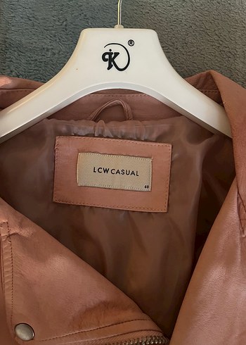 Bej Midi Deri Biker Ceket Kadın - Görsel 2