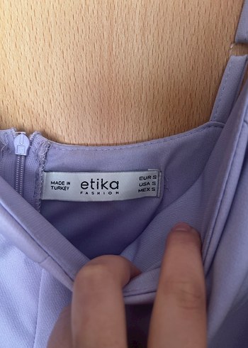 Mor Midi Elbise, Askılı, Volanlı - Görsel 2