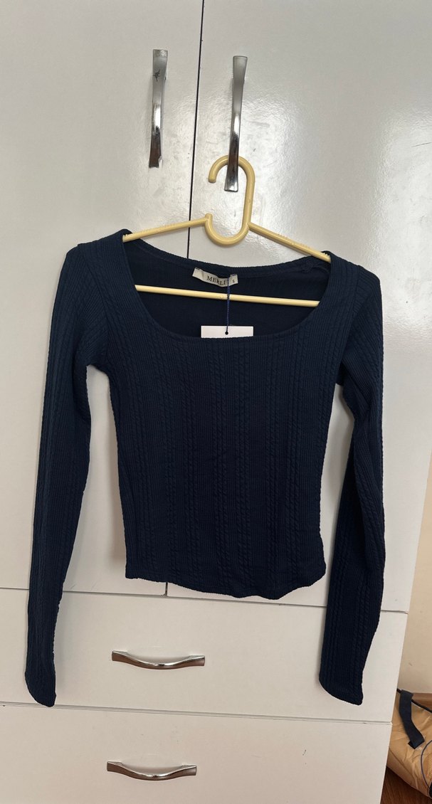 Lacivert Triko Kadın Bluz - Görsel 5