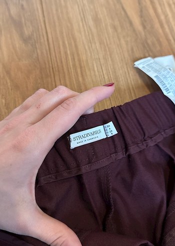 Bordo Rahat Kesim Kadın Kumaş Pantolon - Görsel 3