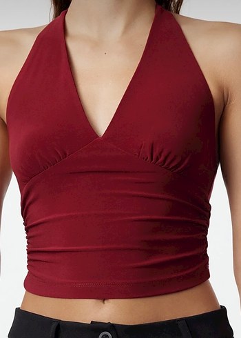 Bordo Drapeli V Yaka Mini Atlet - Görsel 3