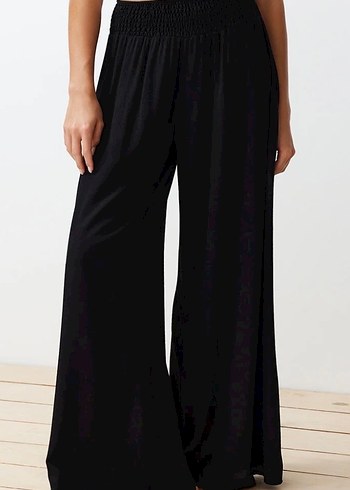 Kadın Siyah Salaş Uzun Kumaş Pantolon - Görsel 2
