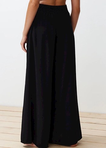 Kadın Siyah Salaş Uzun Kumaş Pantolon - Görsel 3