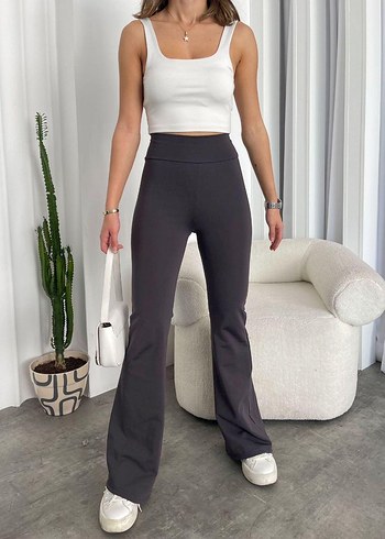 Kadın Kahverengi Salaş Eşofman Altı - Görsel 9