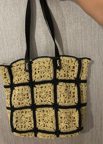 Örgü Kahverengi Kadın Çanta - Görsel 5