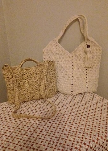 Örgü Kahverengi Kadın Çanta - Görsel 4