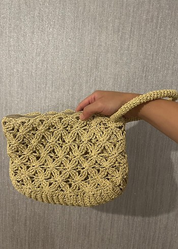 Örgü Kahverengi Kadın Çanta - Görsel 2