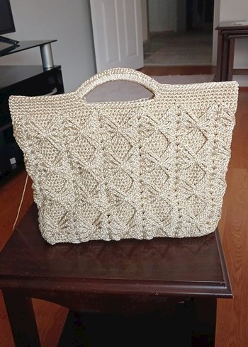 Örgü Kahverengi Kadın Çanta - Görsel 8