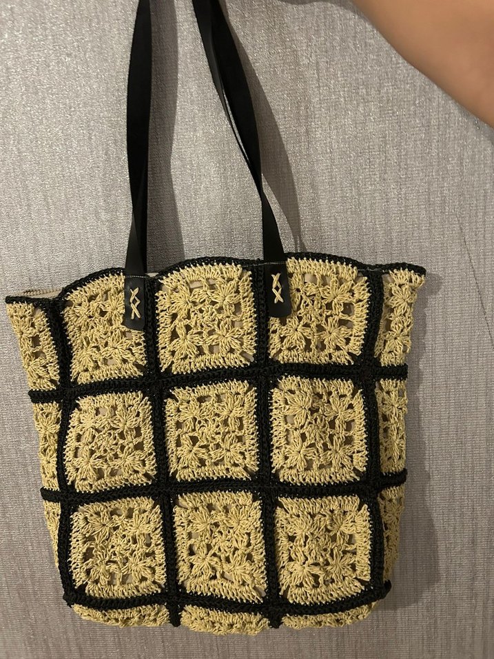 Örgü Kahverengi Kadın Çanta - Görsel 5