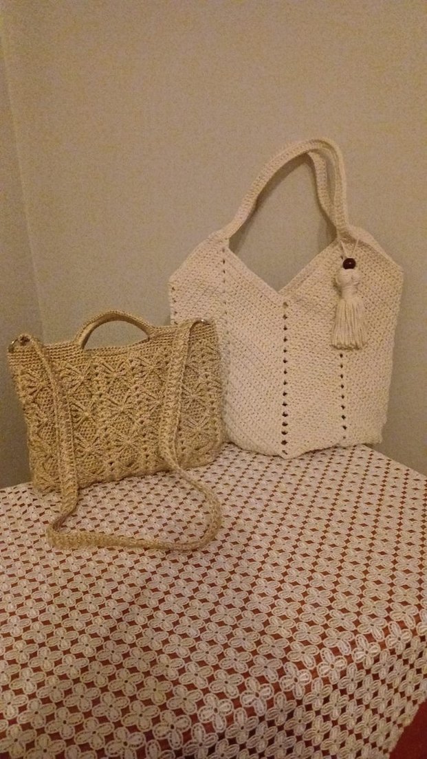 Örgü Kahverengi Kadın Çanta - Görsel 4