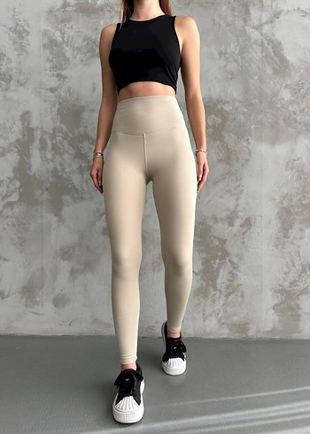 Gri Spor Kadın Tayt - Midi Boy - Görsel 2