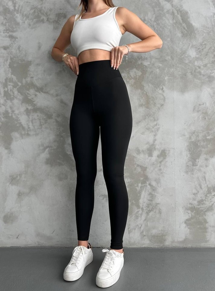 Gri Spor Kadın Tayt - Midi Boy - Görsel 3