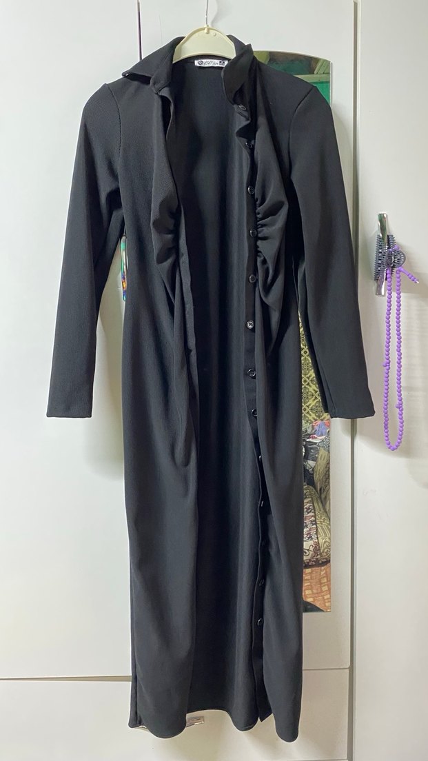 Siyah uzun elbise - Görsel 2