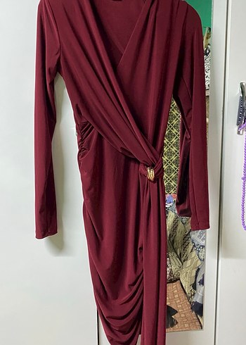 Bordo elbise - Görsel 2