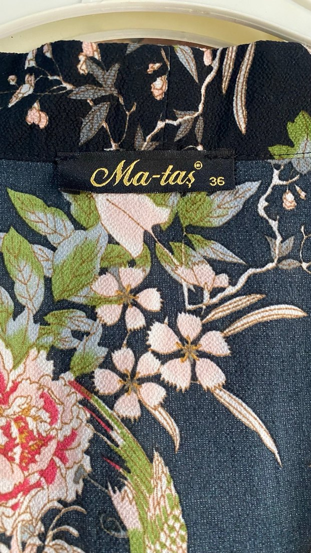 Çiçek Desenli Uzun Bohem Kadın Kimono - Görsel 3