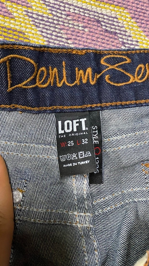Düğmeli Koyu Mavi Kadın Denim Pantolon - Görsel 2
