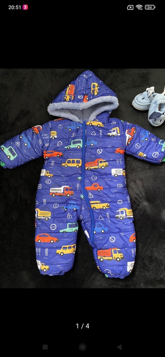 Renkli Desenli Bebek Erkek astronot mont - Görsel 4