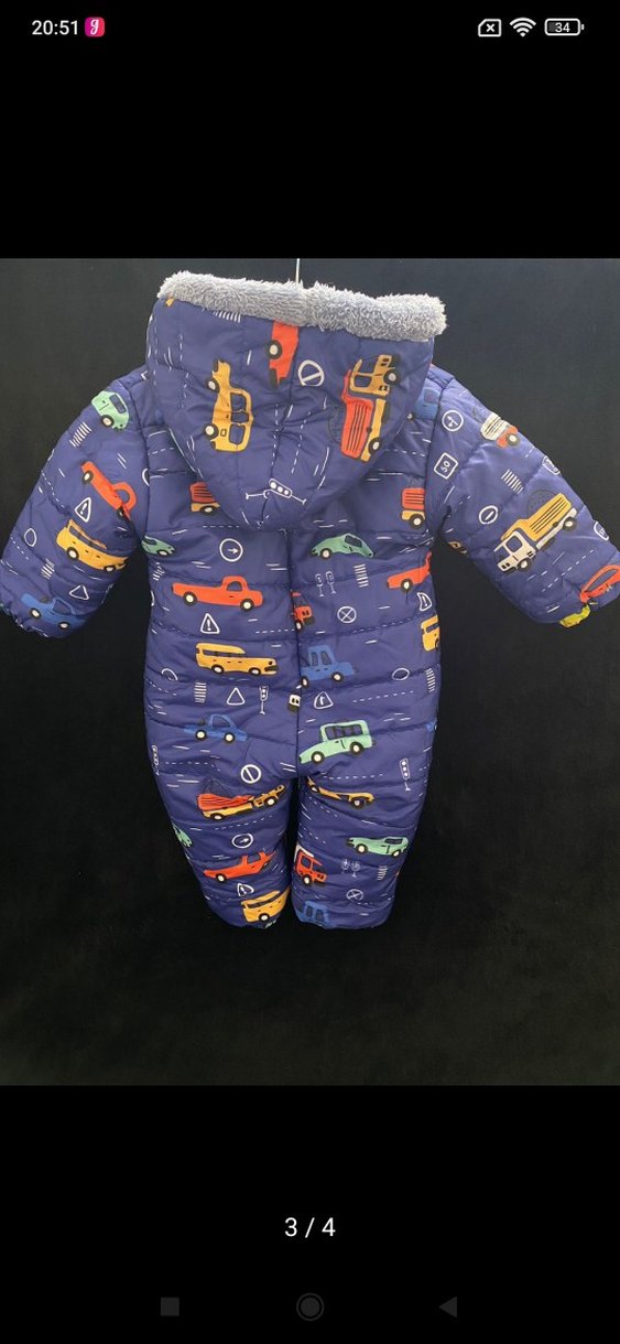 Renkli Desenli Bebek Erkek astronot mont - Görsel 3