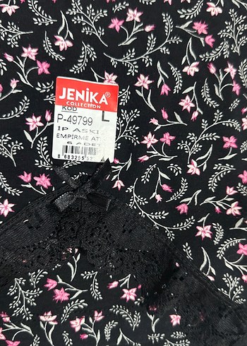 Dantel Detaylı Siyah Desenli  Atlet - Görsel 3