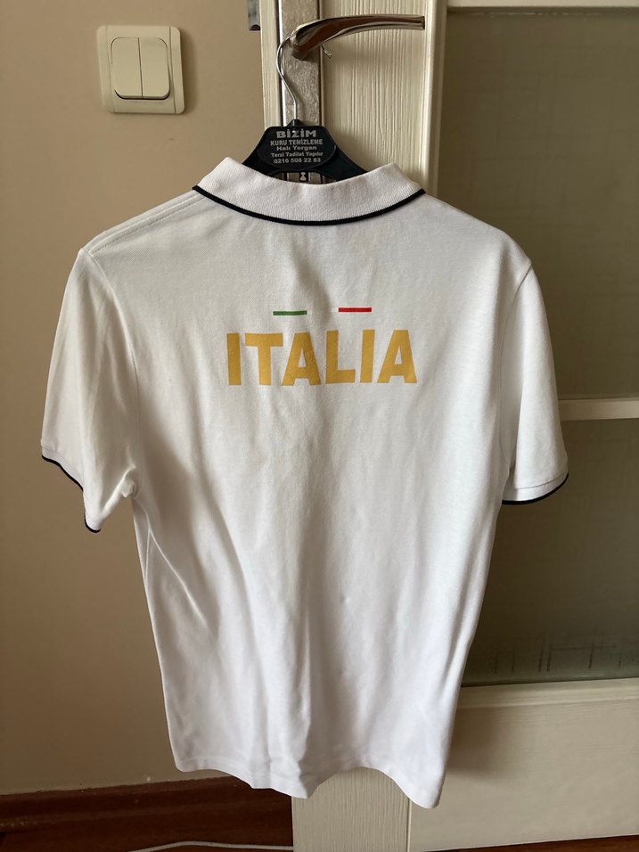 Beyaz EA7 Düğmeli Erkek Polo Tişört - Görsel 2