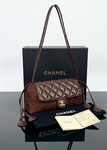 Chanel Kahverengi Kapitone Omuz Cantasi