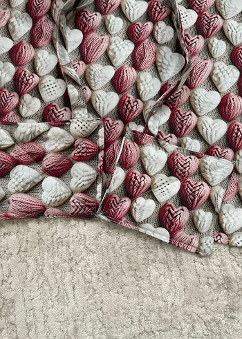 Bordo ve Beyaz Nakışlı Mutfak Önlüğü Takımı - Görsel 3