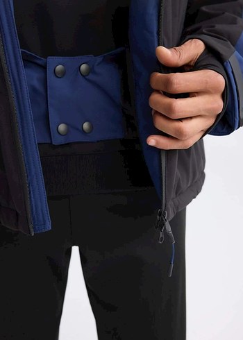 Erkek Mavi Fermuarlı Kayak Montu - Görsel 5