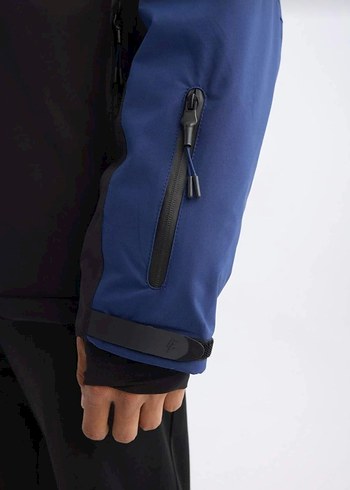 Erkek Mavi Fermuarlı Kayak Montu - Görsel 6