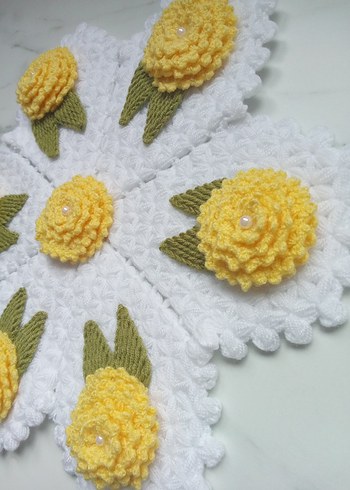 Sarı Çiçekli Örgü - Görsel 4