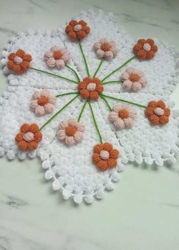 Çiçek Motifli Örgü - Görsel 3