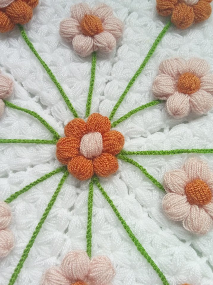 Çiçek Motifli Örgü - Görsel 5