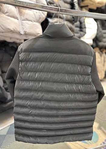 Siyah Fermuarlı Kolu Trikolu Erkek Ceket - Görsel 3