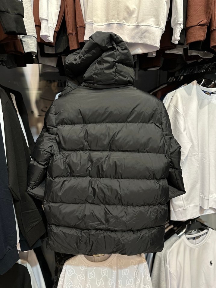 Siyah Kapüşonlu Erkek Şişme Mont - Görsel 2