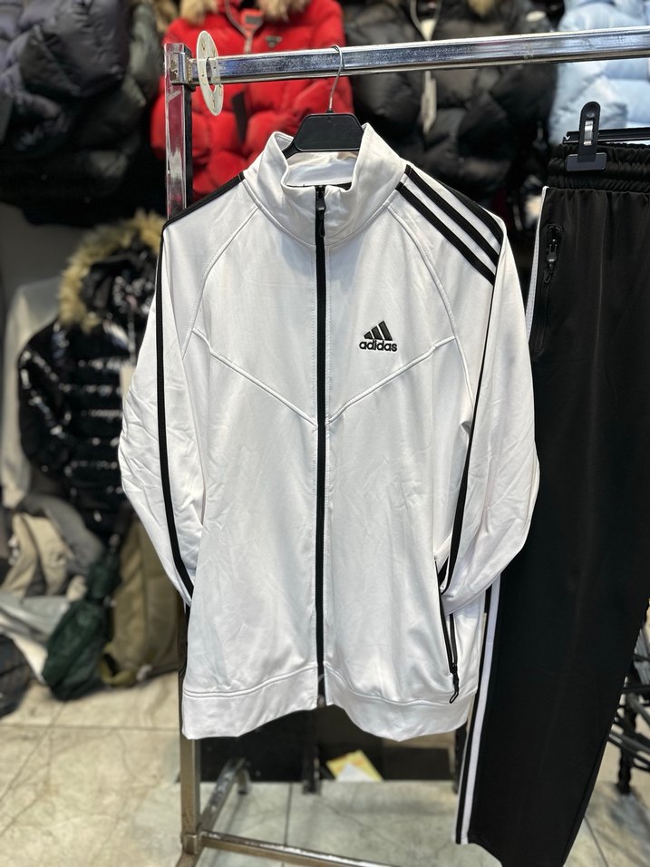 Beyaz Siyah Adidas Erkek Eşofman Takımı - Görsel 2
