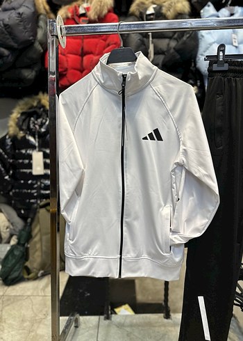 Erkek Beyaz Fermuarlı Sweatshirt ve Siyah Eşofman Altı - Görsel 2