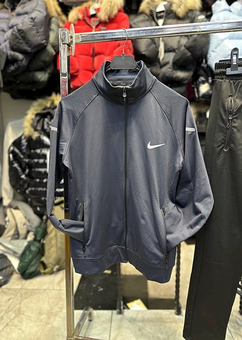 Erkek Gri Fermuarlı Yüksek Yakalı Sweatshirt - Görsel 2