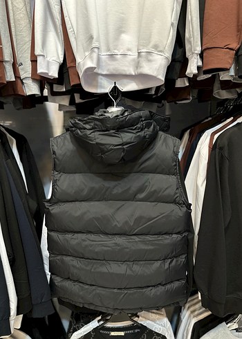 Siyah Kapüşonlu Fermuarlı Erkek Yelek - Görsel 2