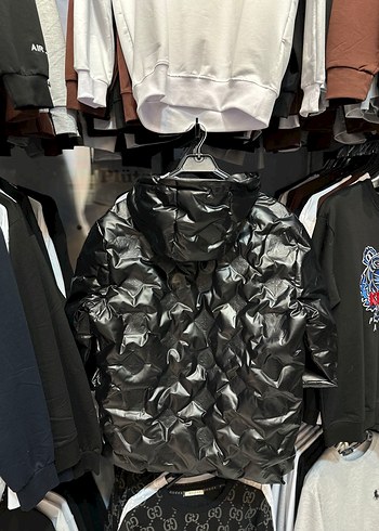 Siyah Kapüşonlu Düğmeli Erkek Mont - Görsel 2