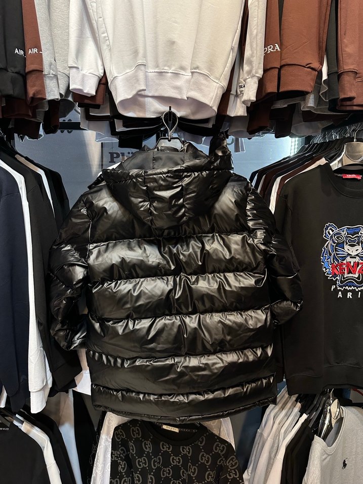 Siyah Kapüşonlu Deri Erkek Mont - Görsel 2