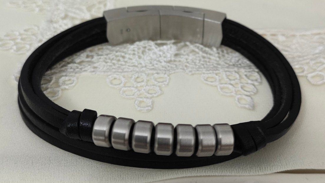 Fossil Siyah Gri Erkek Bileklik - Görsel 2
