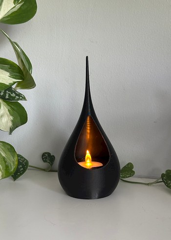 Siyah Damla Tasarımlı Mumluk - Görsel 2