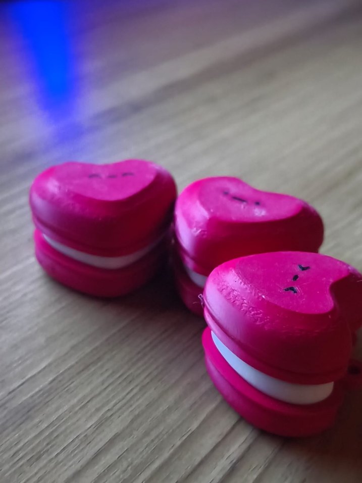 Klikli Pembe Kalp Makaron  Anahtarlık - Görsel 2