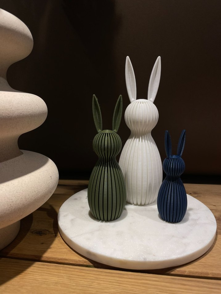 Beyaz ve Gri Tavşan Figürlu biblolar - Görsel 2