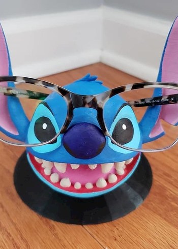 Renkli Mavi Stitch Figürü Gözlük Tutucu - Görsel 3