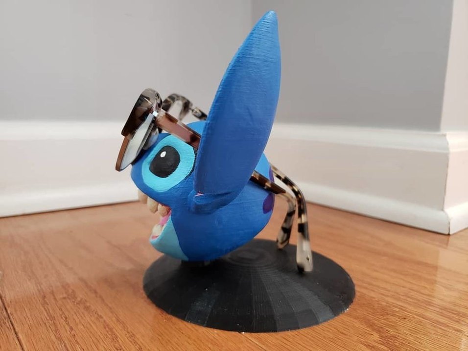 Renkli Mavi Stitch Figürü Gözlük Tutucu - Görsel 2