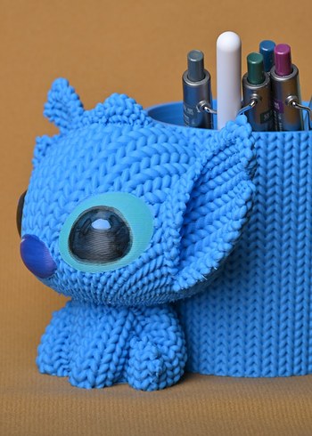 Mavi Renkli Stitch kalemlik - Görsel 3