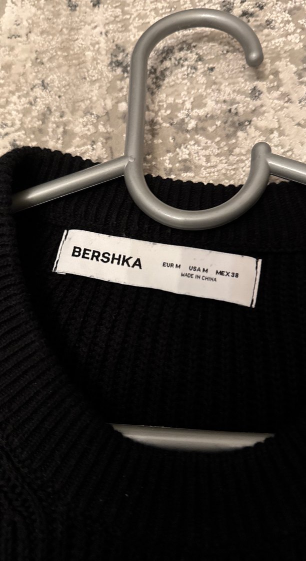 Erkek Siyah Örgü Yün Sweatshirt - Görsel 3