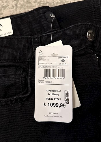 Siyah Kadın Nakışlı Kadın Kot Pantolon - Görsel 4