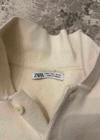 Bej Keten Erkek Polo Yaka Uzun Kollu Kazak - Görsel 3